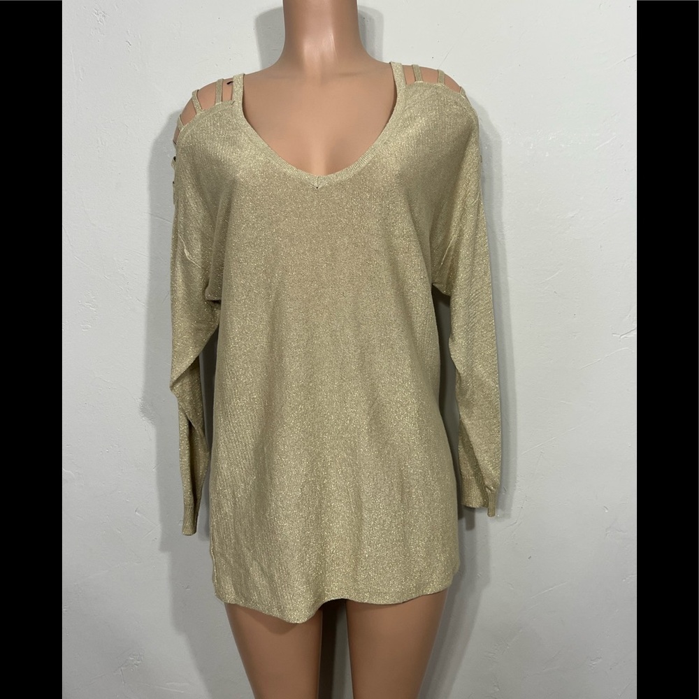 New Boston Proper Gold Lemay long sleeve shirt